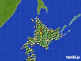 北海道地方のアメダス実況(気温)(2019年06月21日)