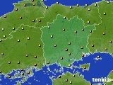 岡山県のアメダス実況(気温)(2019年06月21日)