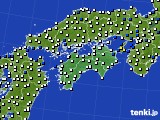 2019年06月21日の四国地方のアメダス(風向・風速)