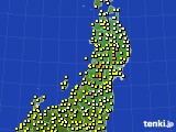 2019年06月23日の東北地方のアメダス(気温)