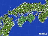 四国地方のアメダス実況(風向・風速)(2019年06月23日)