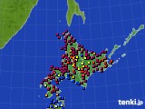 北海道地方のアメダス実況(日照時間)(2019年06月24日)