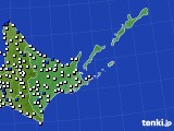 道東のアメダス実況(風向・風速)(2019年06月24日)