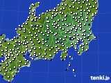 関東・甲信地方のアメダス実況(風向・風速)(2019年06月25日)