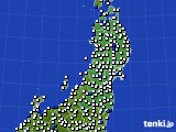 2019年06月28日の東北地方のアメダス(風向・風速)