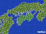 四国地方のアメダス実況(風向・風速)(2019年06月28日)