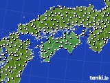 四国地方のアメダス実況(風向・風速)(2019年07月01日)