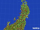 東北地方のアメダス実況(気温)(2019年07月03日)