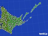 道東のアメダス実況(風向・風速)(2019年07月05日)