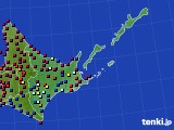 道東のアメダス実況(日照時間)(2019年07月08日)