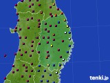 岩手県のアメダス実況(日照時間)(2019年07月08日)