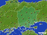 岡山県のアメダス実況(気温)(2019年07月08日)