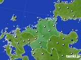 福岡県のアメダス実況(風向・風速)(2019年07月08日)