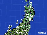 東北地方のアメダス実況(風向・風速)(2019年07月09日)