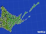 道東のアメダス実況(風向・風速)(2019年07月09日)