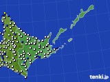道東のアメダス実況(風向・風速)(2019年07月10日)
