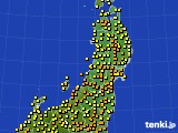 2019年07月13日の東北地方のアメダス(気温)