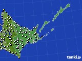 2019年07月14日の道東のアメダス(風向・風速)