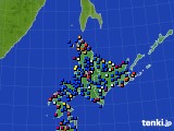 北海道地方のアメダス実況(日照時間)(2019年07月15日)