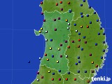 秋田県のアメダス実況(日照時間)(2019年07月15日)