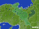 京都府のアメダス実況(降水量)(2019年07月18日)