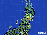 東北地方のアメダス実況(日照時間)(2019年07月19日)