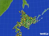 北海道地方のアメダス実況(気温)(2019年07月19日)