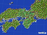 近畿地方のアメダス実況(気温)(2019年07月19日)