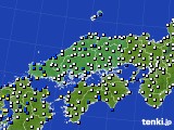 中国地方のアメダス実況(風向・風速)(2019年07月20日)