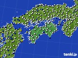 四国地方のアメダス実況(風向・風速)(2019年07月20日)