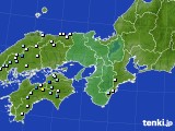 近畿地方のアメダス実況(降水量)(2019年07月21日)