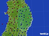 岩手県のアメダス実況(日照時間)(2019年07月21日)