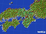 近畿地方のアメダス実況(気温)(2019年07月21日)