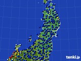 東北地方のアメダス実況(日照時間)(2019年07月22日)