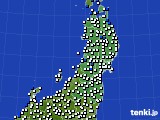 東北地方のアメダス実況(風向・風速)(2019年07月22日)