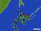 北海道地方のアメダス実況(日照時間)(2019年07月23日)