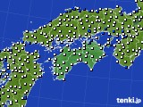 2019年07月23日の四国地方のアメダス(風向・風速)