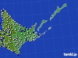 道東のアメダス実況(風向・風速)(2019年07月23日)