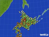 北海道地方のアメダス実況(気温)(2019年07月25日)