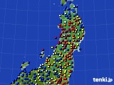 東北地方のアメダス実況(日照時間)(2019年07月27日)