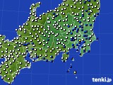 関東・甲信地方のアメダス実況(風向・風速)(2019年07月27日)