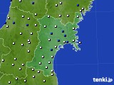 宮城県のアメダス実況(風向・風速)(2019年07月28日)