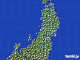 東北地方のアメダス実況(風向・風速)(2019年08月03日)