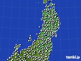 2019年08月03日の東北地方のアメダス(風向・風速)