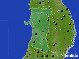 秋田県のアメダス実況(日照時間)(2019年08月05日)