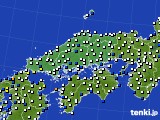 中国地方のアメダス実況(風向・風速)(2019年08月06日)