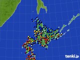 北海道地方のアメダス実況(日照時間)(2019年08月07日)