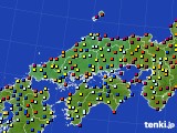 中国地方のアメダス実況(日照時間)(2019年08月07日)