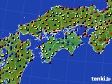 四国地方のアメダス実況(日照時間)(2019年08月07日)