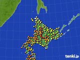 北海道地方のアメダス実況(気温)(2019年08月07日)